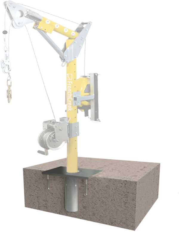 French Creek PD6 Floor Mount Cast in Place Davit Base