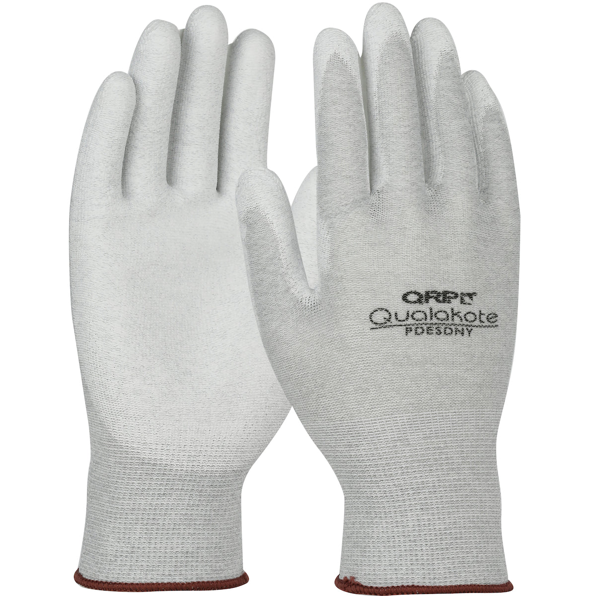 QRP PDESDNY Cleanroom ESD Safe Gloves Nylon PU Coated Gray