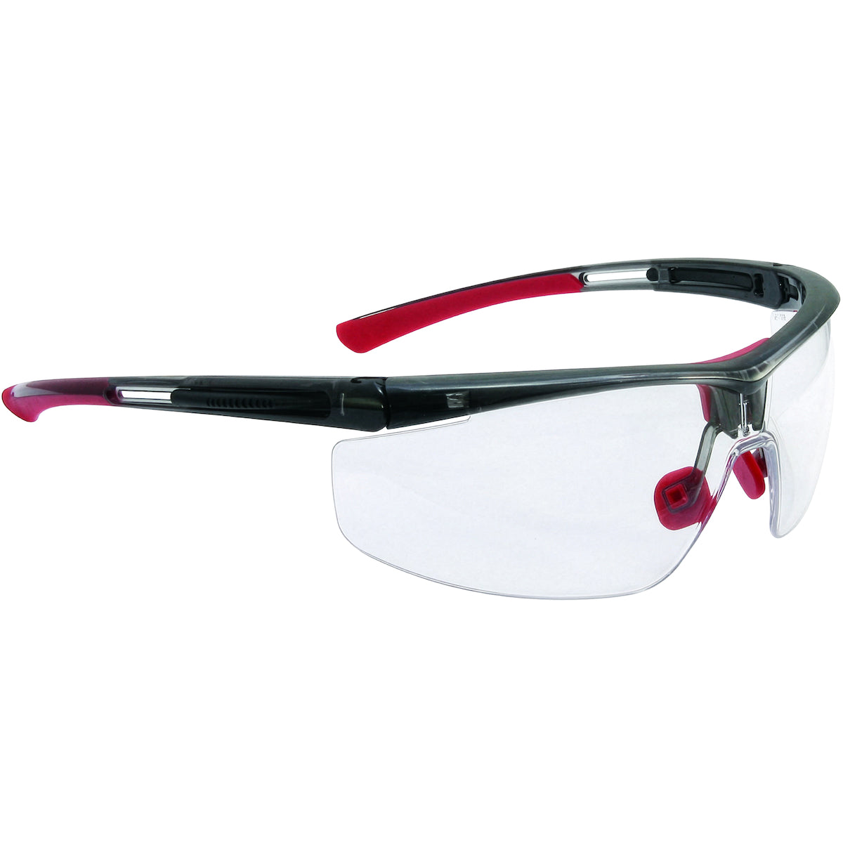 North T5900WTKHS Safety Glasses Black Frame Clear Lens