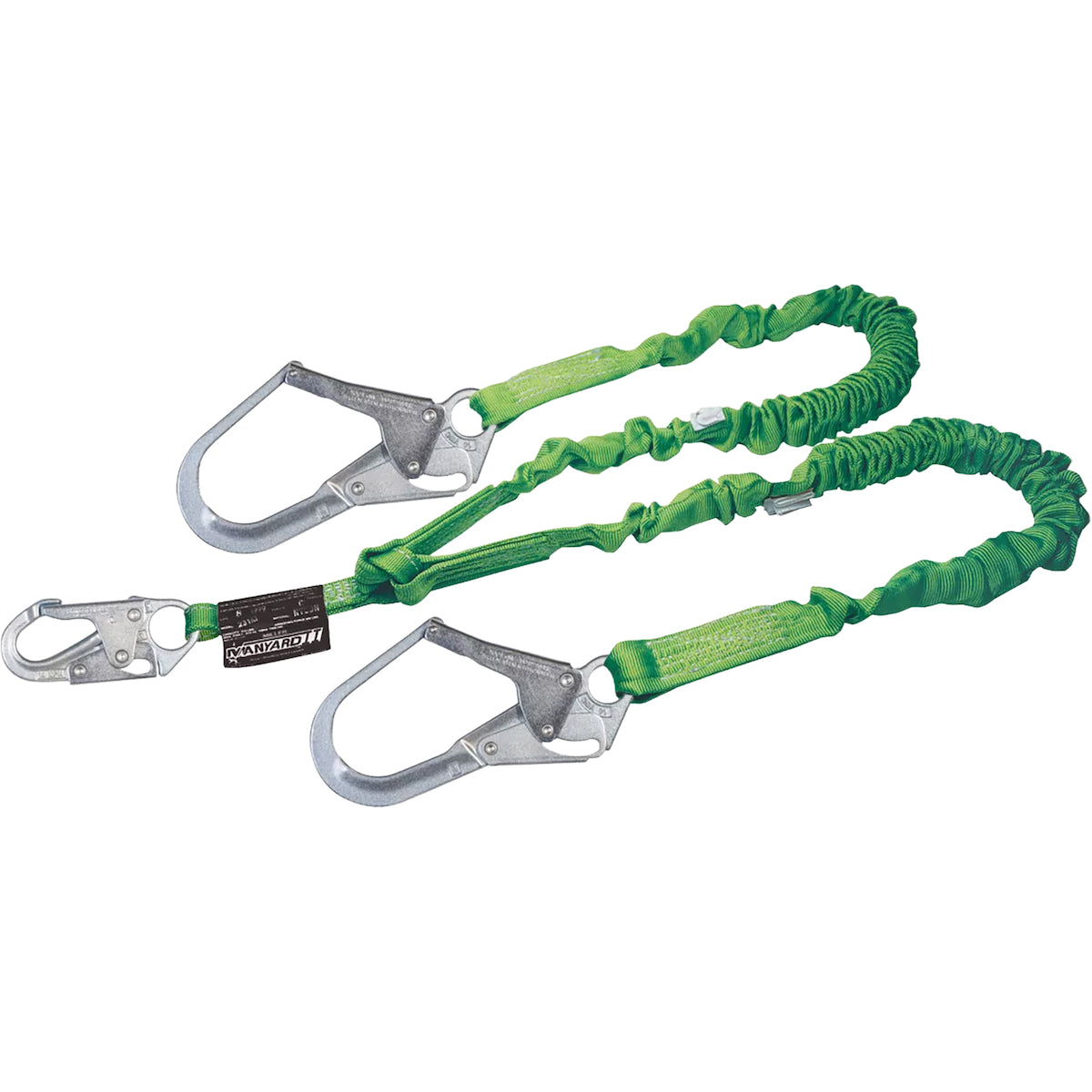 Miller® 231M-Z7 Twin Leg Stretchable Shock-Absorbing Lanyard, with Locking Snap Hook and Two Locking Rebar Hooks