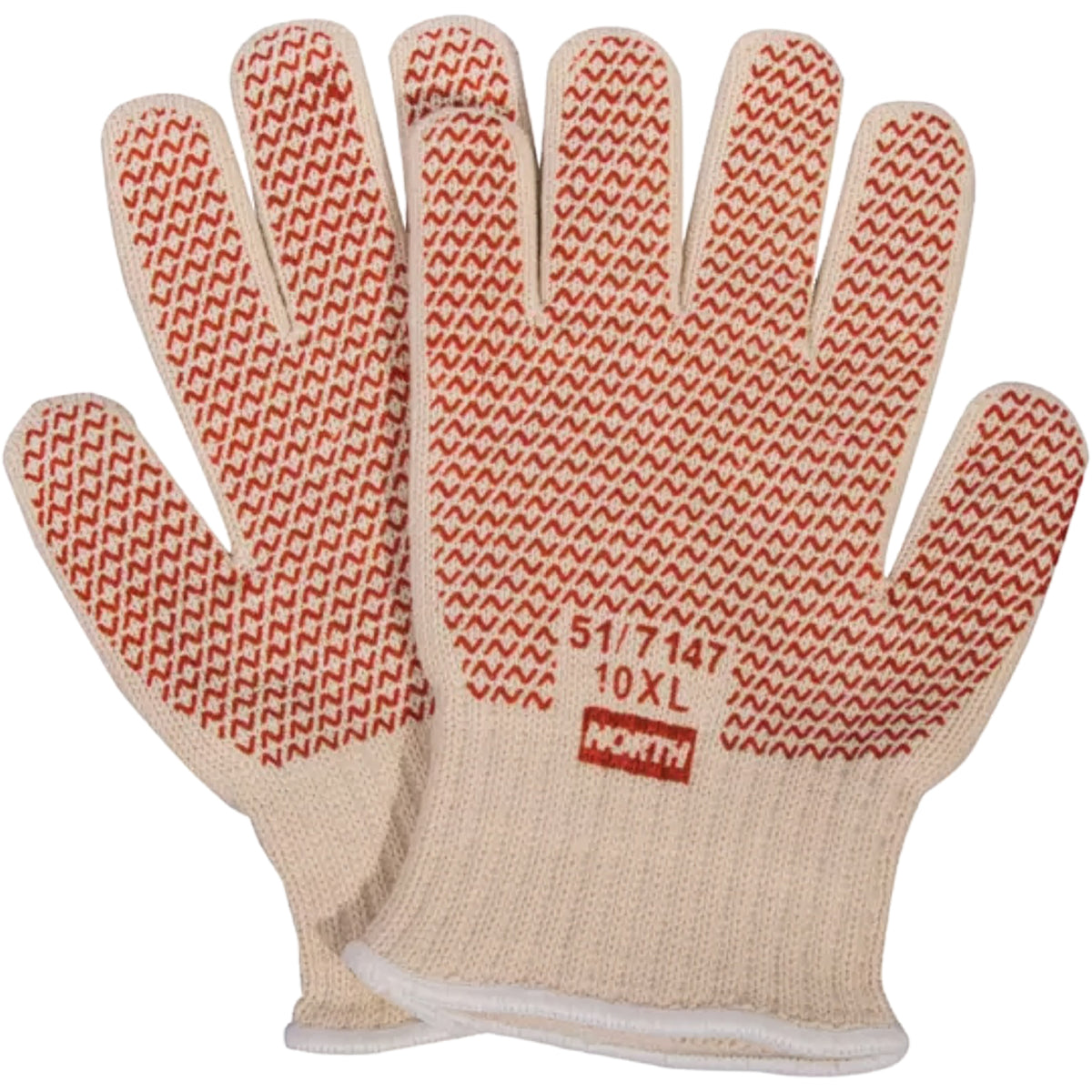 North 51/7147 Heat Resistant Gloves Cotton/Poly Nitrile Coating Beige