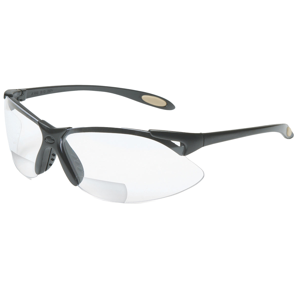 UVEX A951 Safety Glasses Readers +2.0 Diopter Black