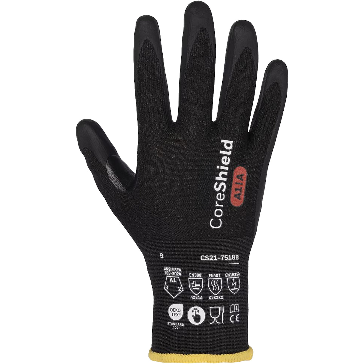 G-Tek CS21-7518B-V Coated Work Gloves Nitrile Black