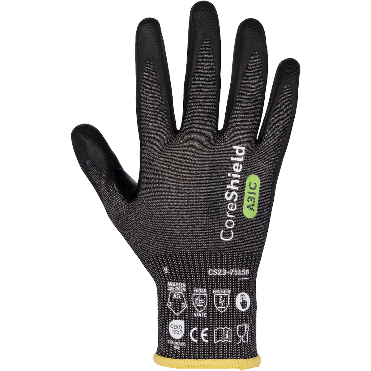 G-Tek CS23 Cut Resistant Gloves Nitrile Micro Foam Black
