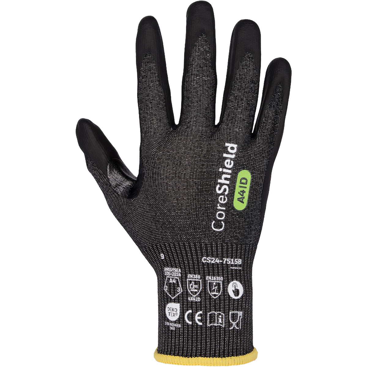 G-Tek CS24-7515B Cut Resistant Gloves Foam Nitrile Grip Black