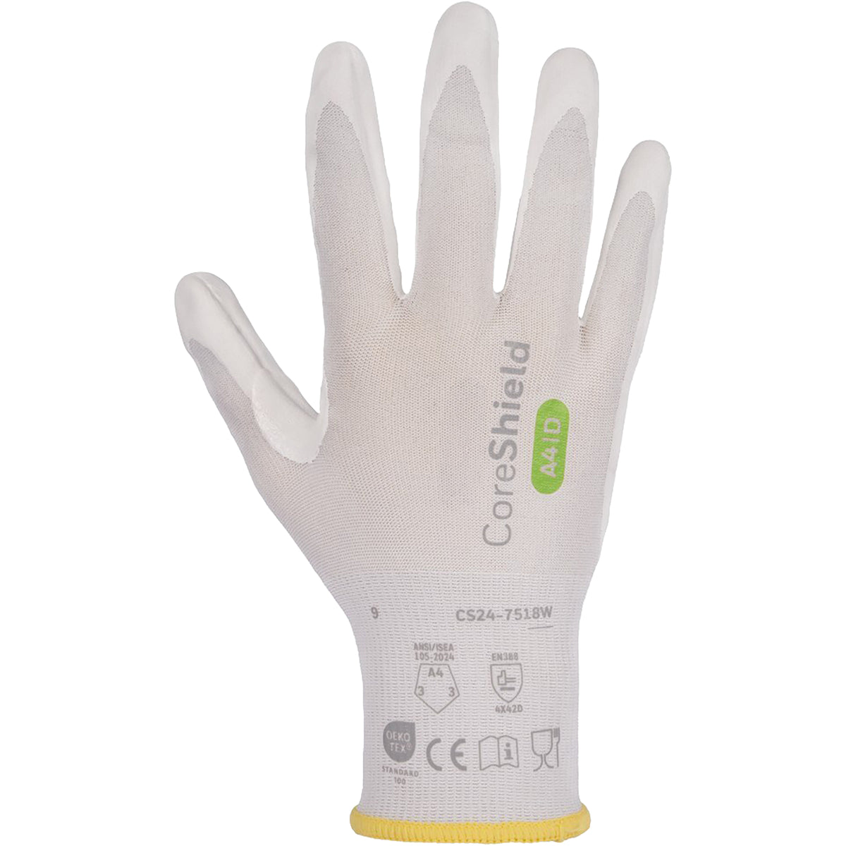 G-Tek CS24-7518W Cut Resistant Gloves Foam Nitrile Grip White