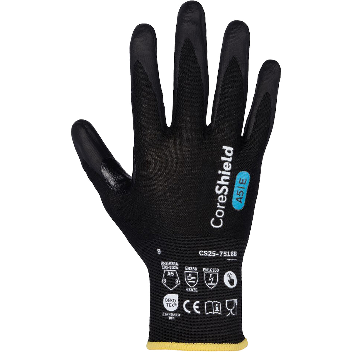 G-Tek CS25-7518B-V Cut Resistant Gloves Foam Nitrile Black