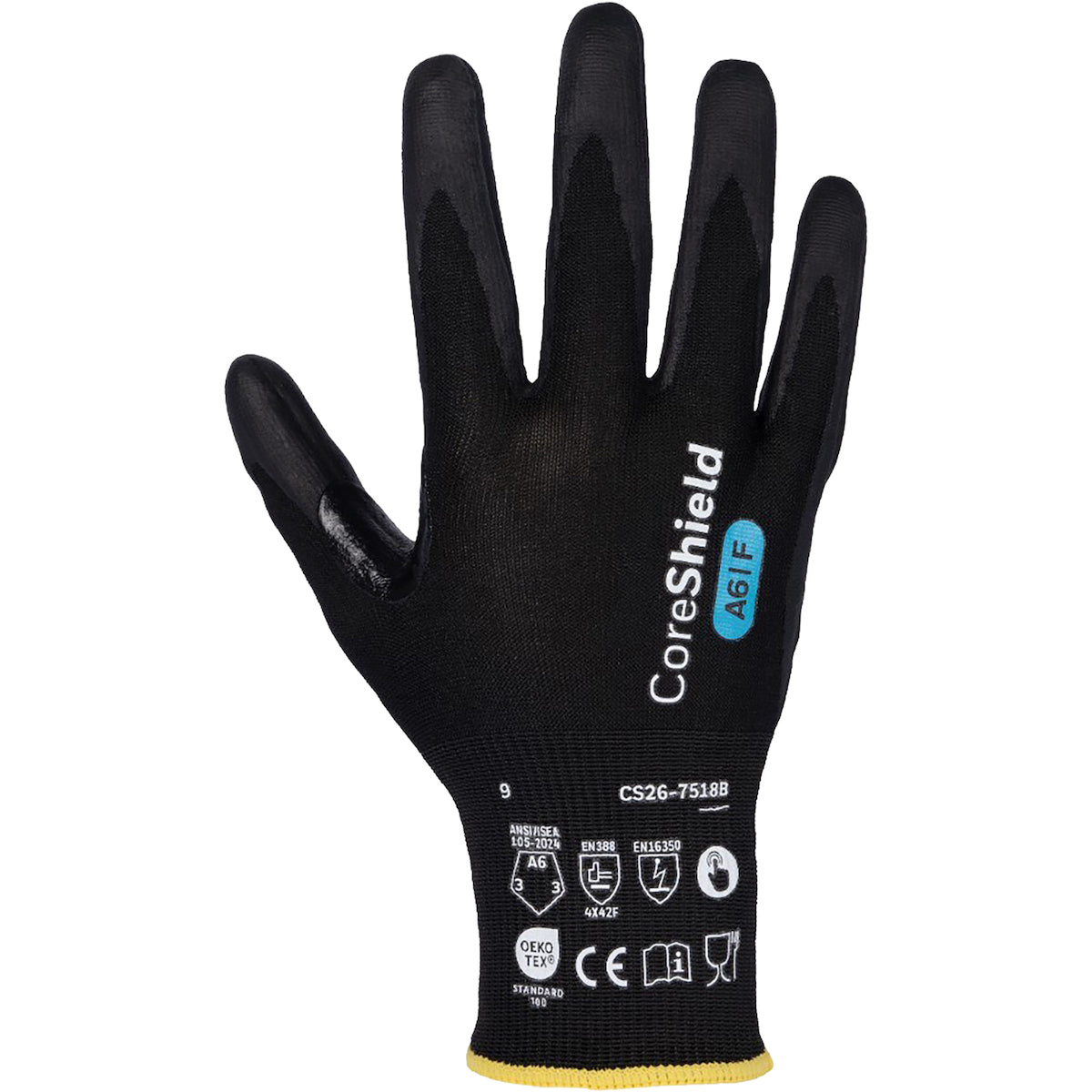G-Tek CS26-7518B-V Cut Resistant Gloves Foam Nitrile Grip Black