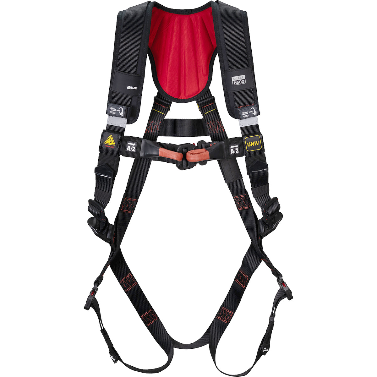 Miller® H5AFC2S Arc Flash Full-Body Safety Harness, with 5 Points of Adjustment, with Dielectric Back D-Ring, and Quick-Connect Chest & Leg Buckles