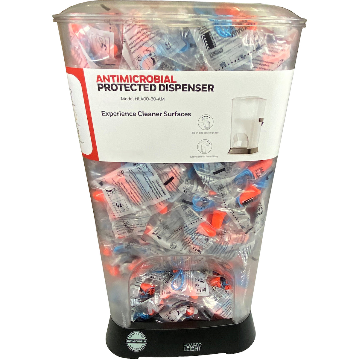 Howard Leight HL400-MXM-30-AM Ear Plugs Antimicrobial Dispenser Orange