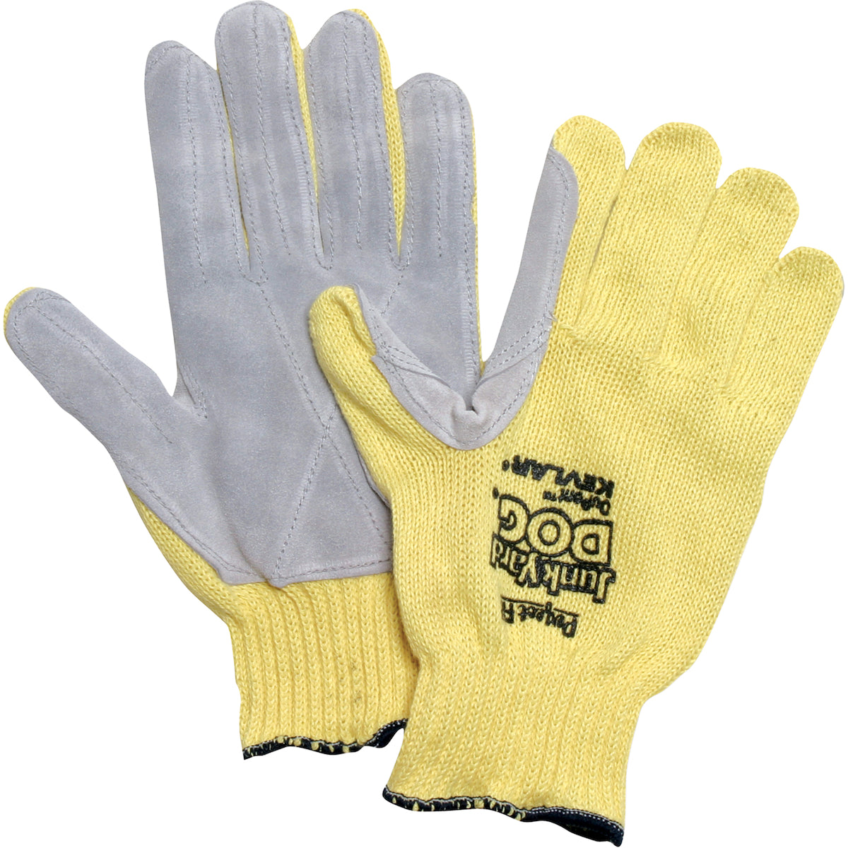 Kut Gard KV18A-100-50 Cut Resistant Gloves Kevlar Leather Palm Yellow