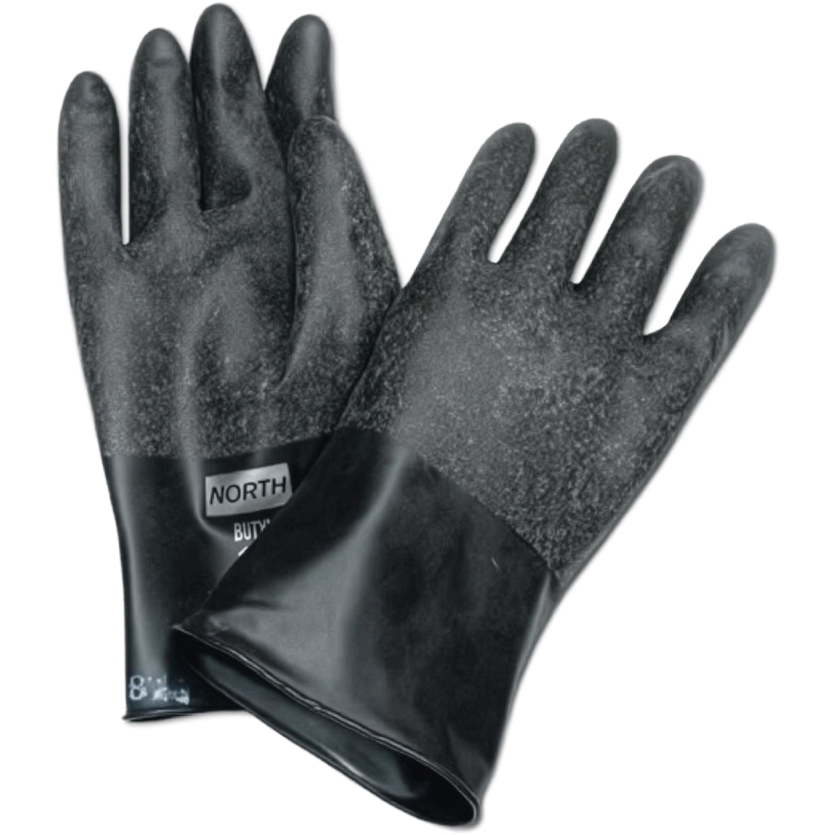 North B161R Chemical Resistant Gloves Butyl Smooth Finish Black