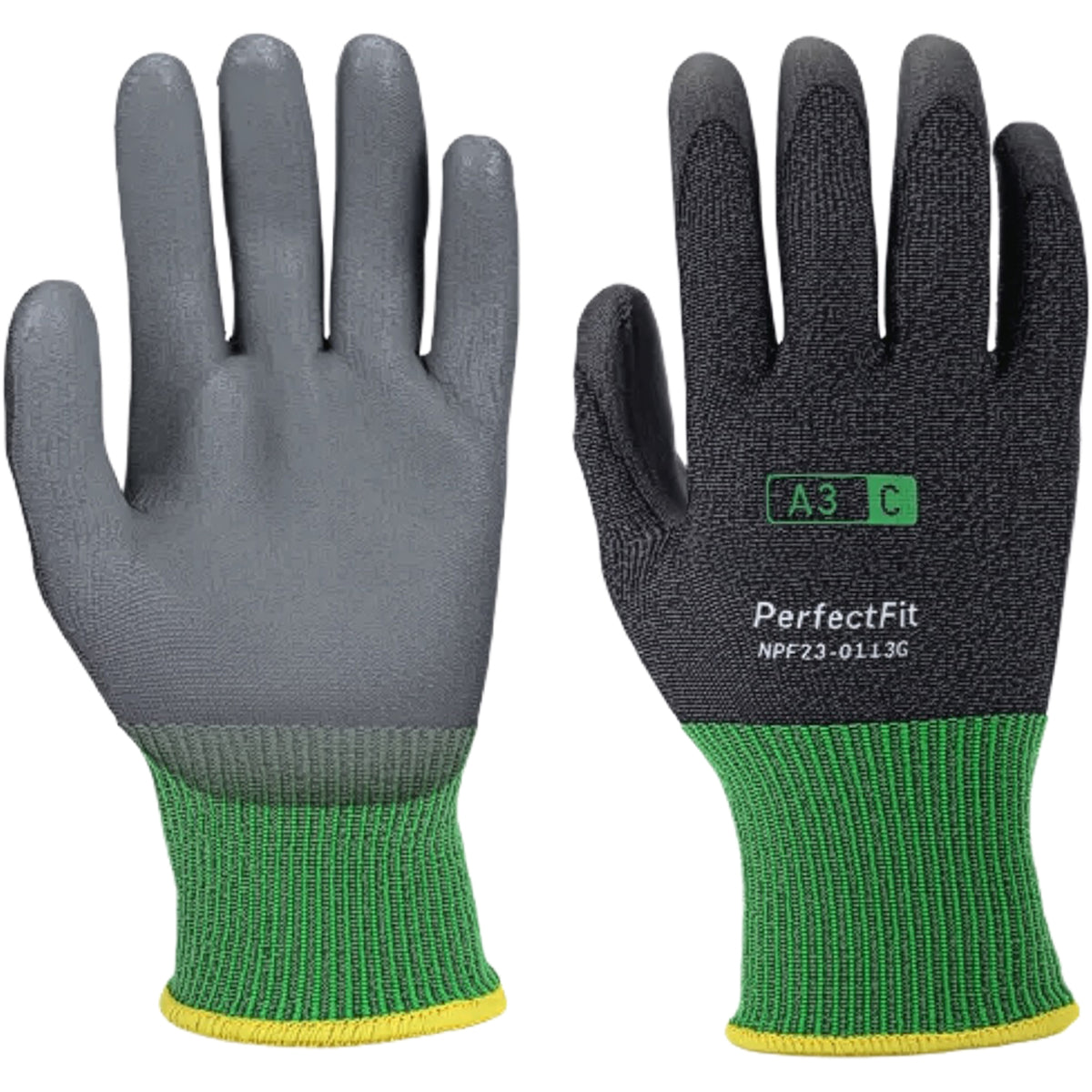 G-Tek NPF23-0113G Cut Resistant Gloves Polyurethane Coated Gray