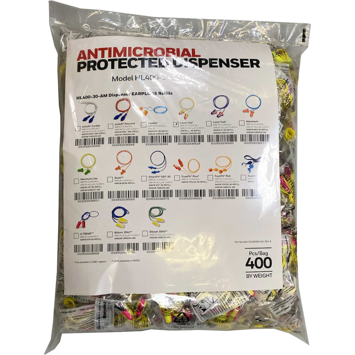 Howard Leight LL-30-REFILL Ear Plugs Foam Corded NRR 32 Clear