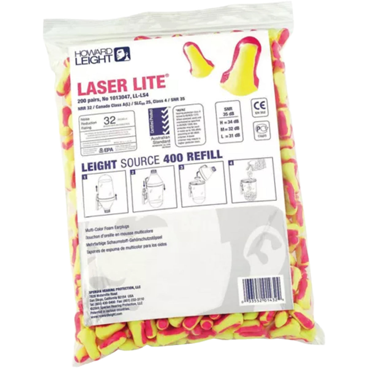 Howard Leight LL-LS4-REFILL Ear Plugs Polyurethane Foam Pink