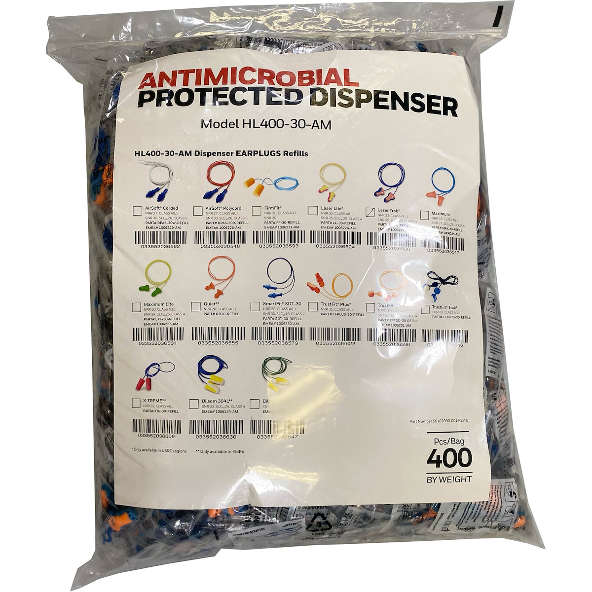 Howard Leight LT-30-REFILL Ear Plugs Polyurethane Foam Clear