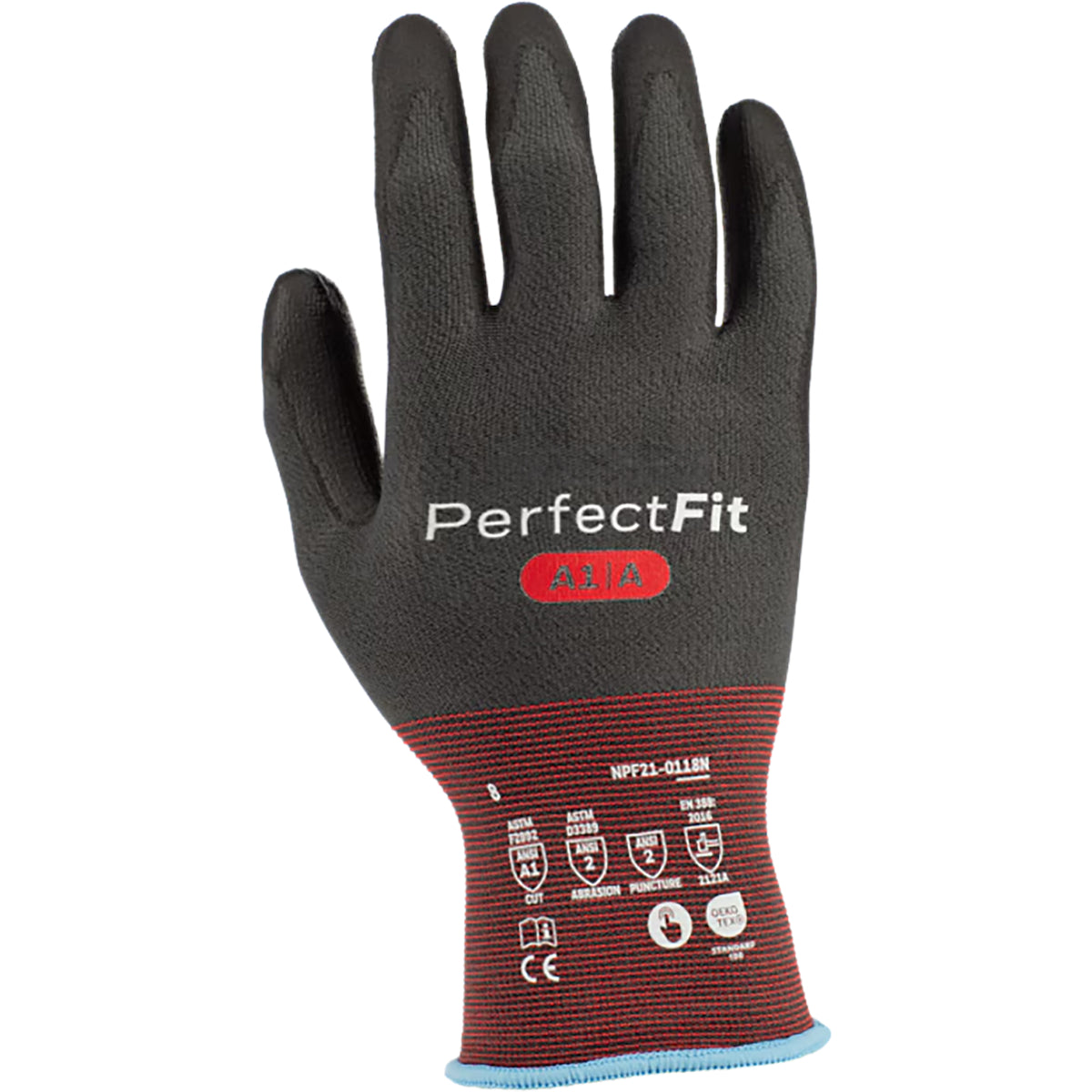 G-Tek NPF21-0118N Coated Work Gloves Polyurethane Touchscreen Black