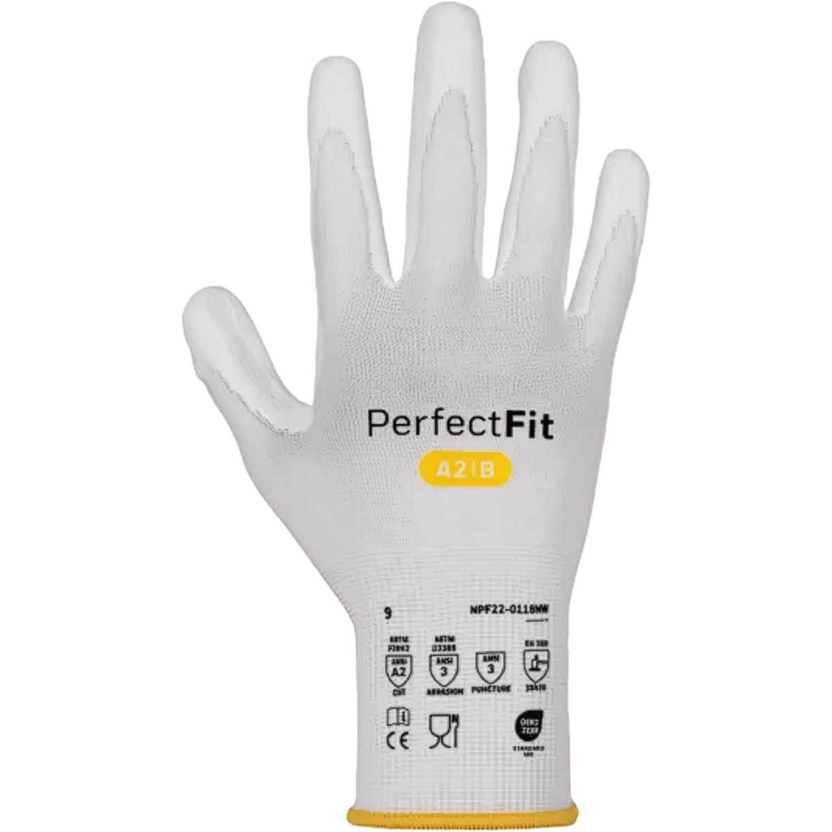 G-Tek NPF22-0118NW Cut Resistant Gloves White PU Coating