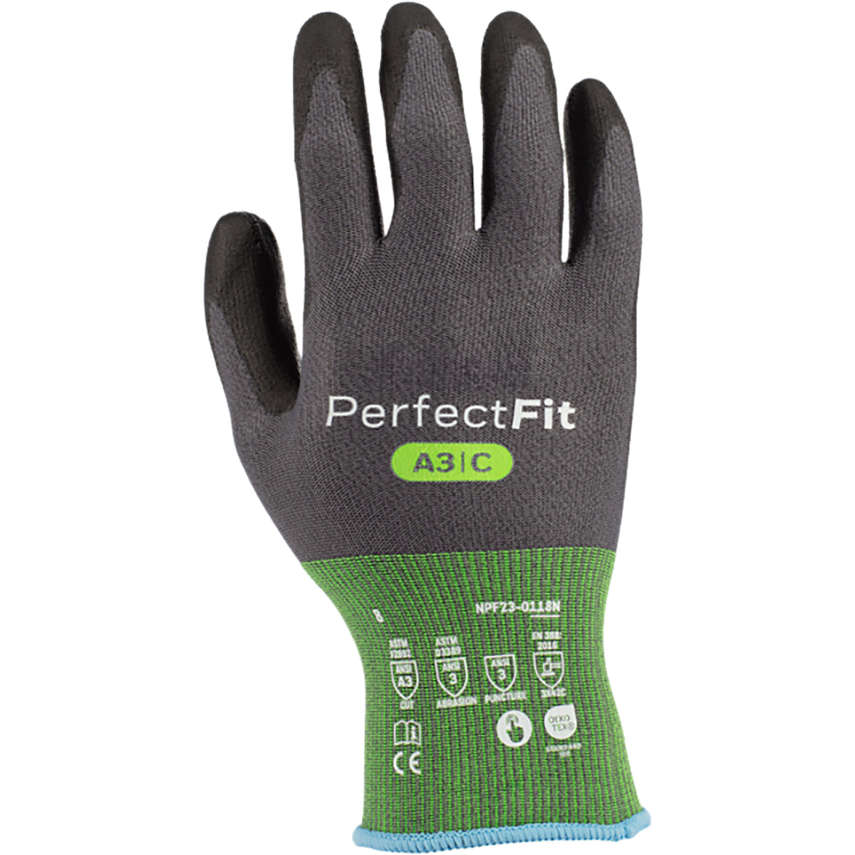 G-Tek NPF23-0118N Cut Resistant Gloves Polyurethane Coated Gray