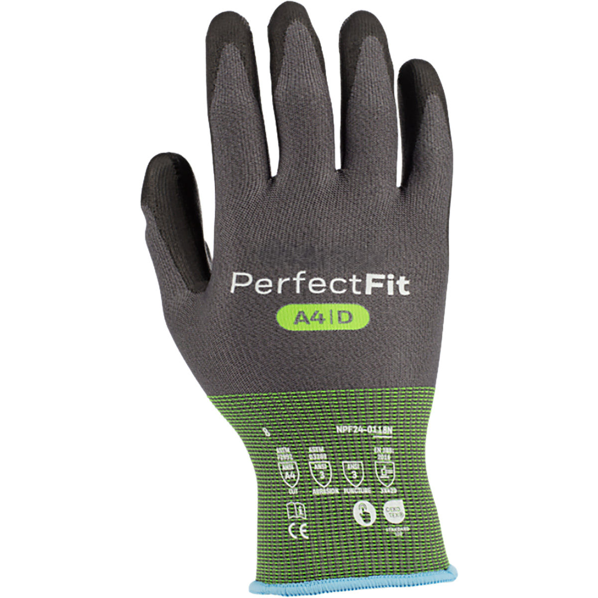 G-Tek NPF24-0118N Cut Resistant Gloves Polyurethane Coated Gray