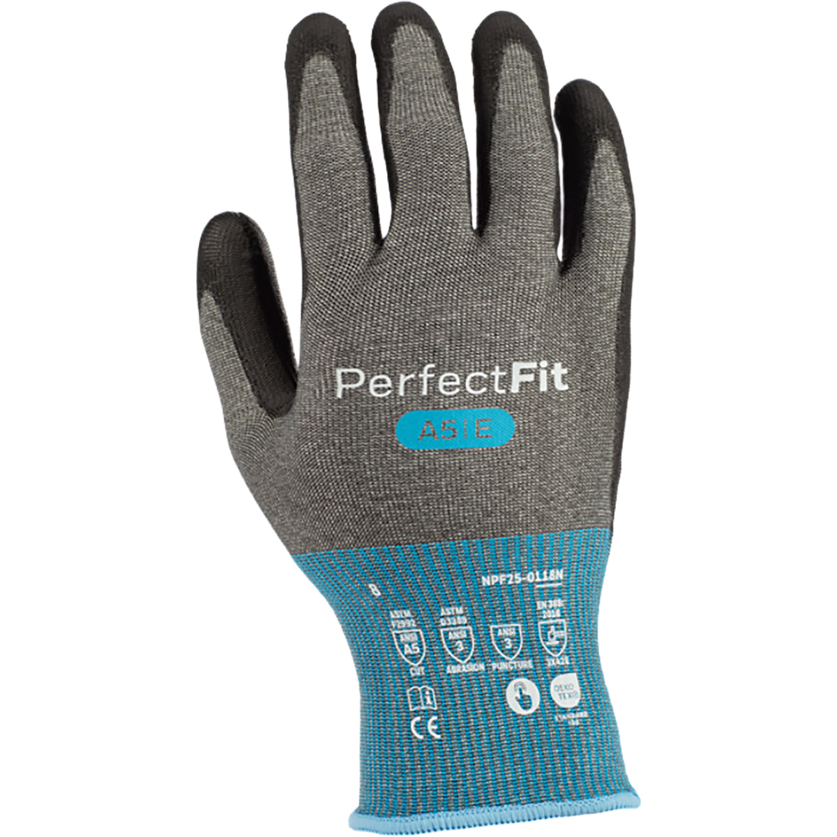 G-Tek NPF25-0118N Cut Resistant Gloves Polyurethane Coated Gray