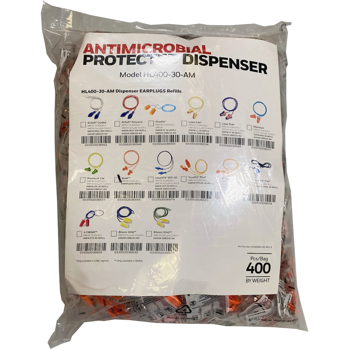 Howard Leight QD30 Ear Plugs Reusable PVC NRR 26 Clear