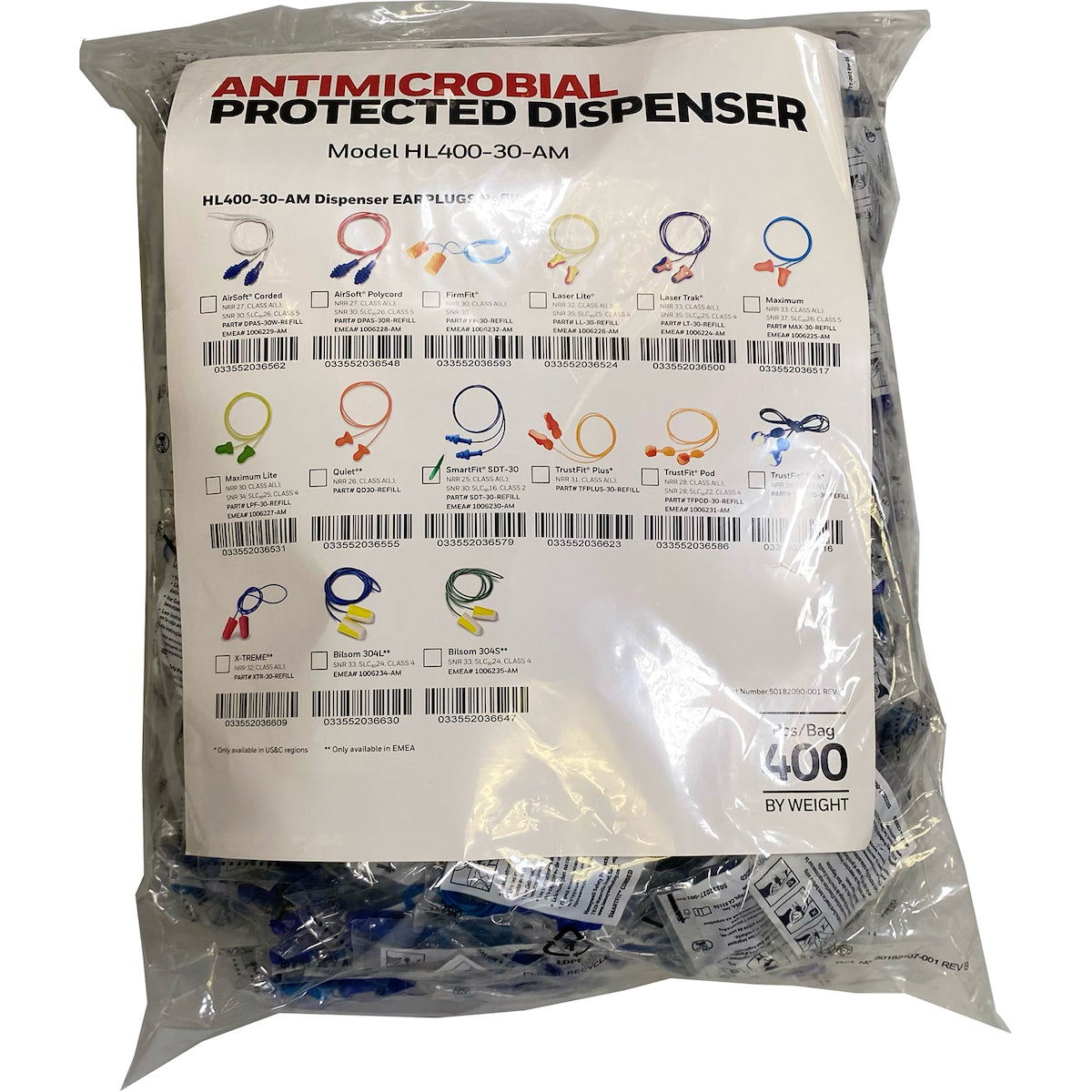 Howard Leight SDT-30 Ear Plugs Metal Detectable Silver