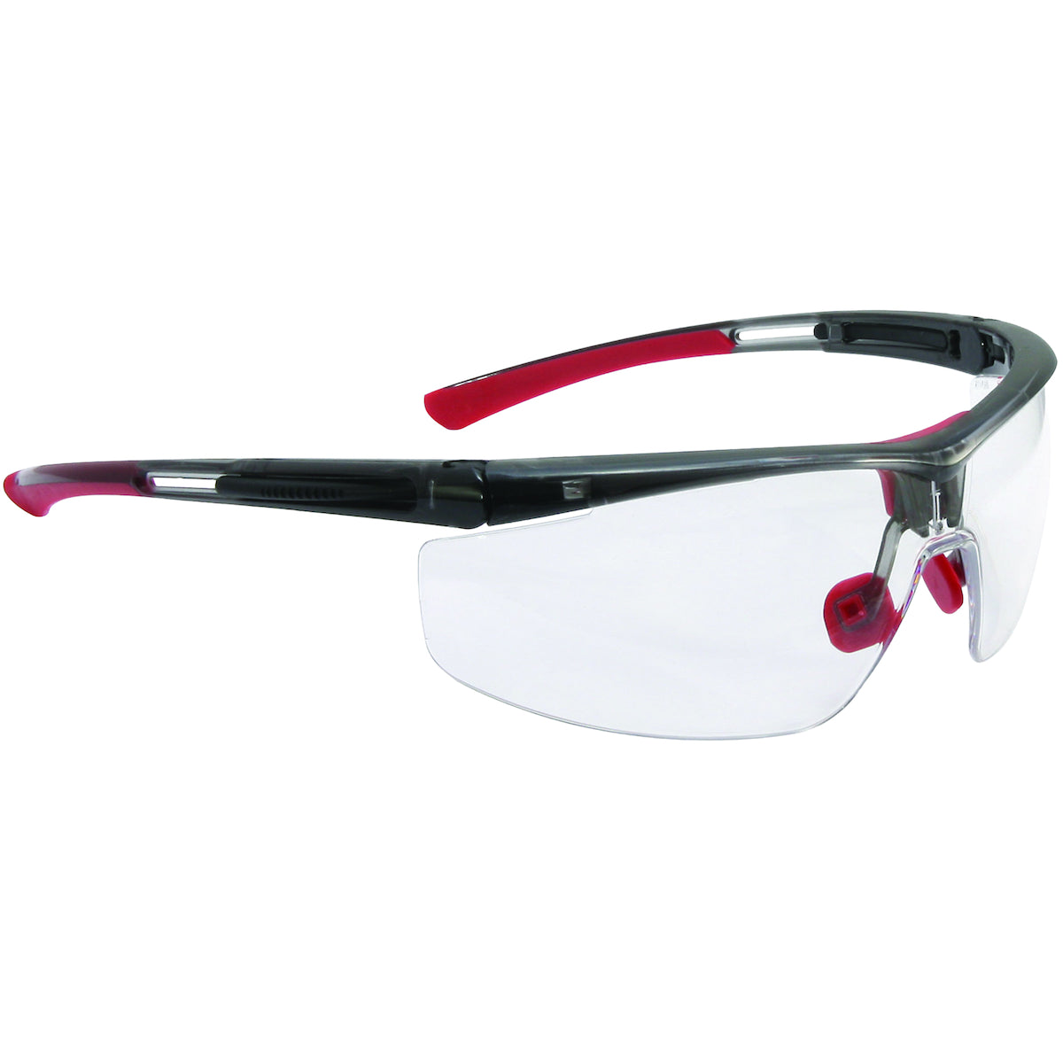 North T5900LTKHS Semi-Rimless Safety Glasses Black Frame Anti-Fog Black