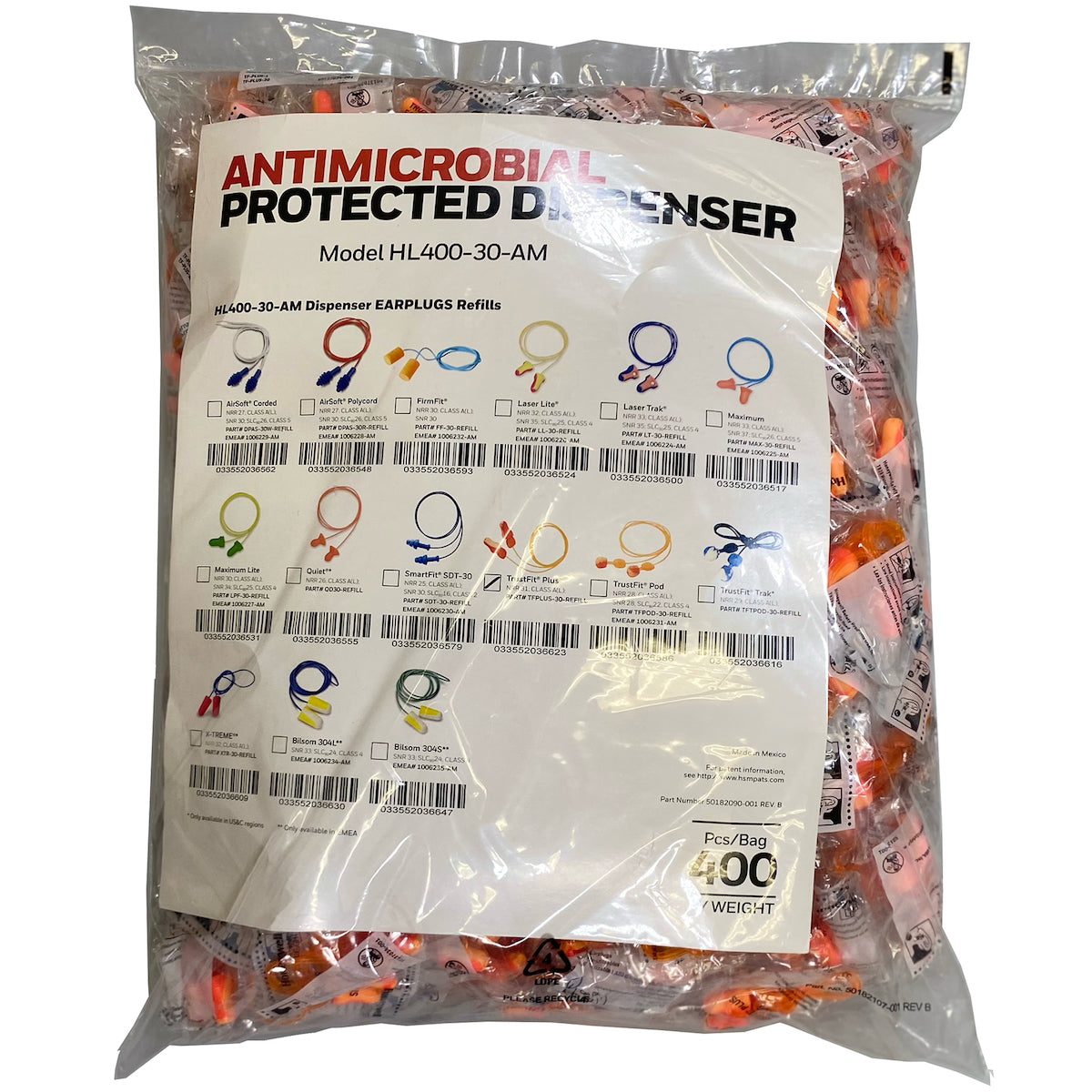Howard Leight TFPLUS-30-REFILL Ear Plugs Soft Polyurethane Ergonomic Gray
