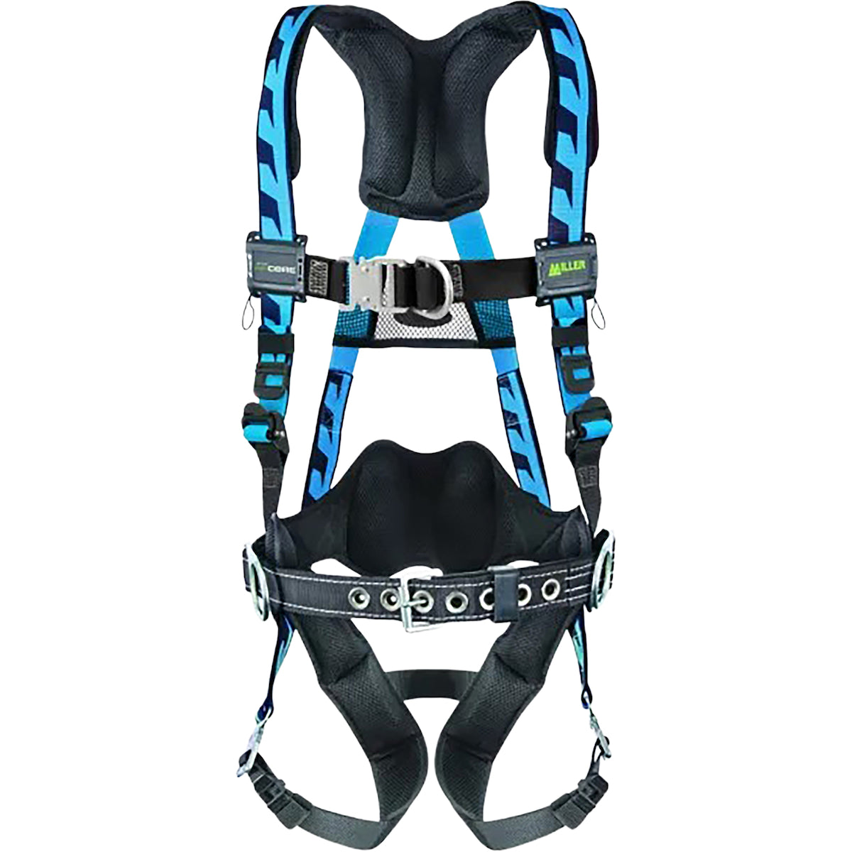 Miller® ACF-QC Premium Breathable Full-Body Harness, with Steel Hardware, 5 Points of Adjustment, with Back / Front D-Rings, and Quick-Connect Chest & Leg Buckles