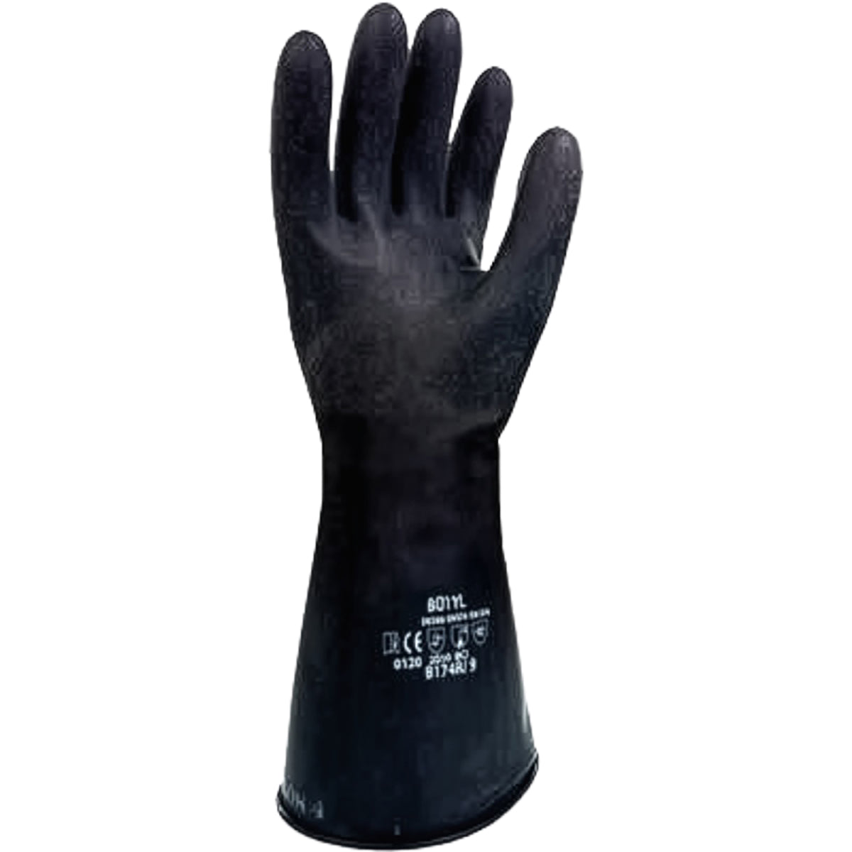 North B174R Chemical Resistant Gloves Butyl Rough Grip Black