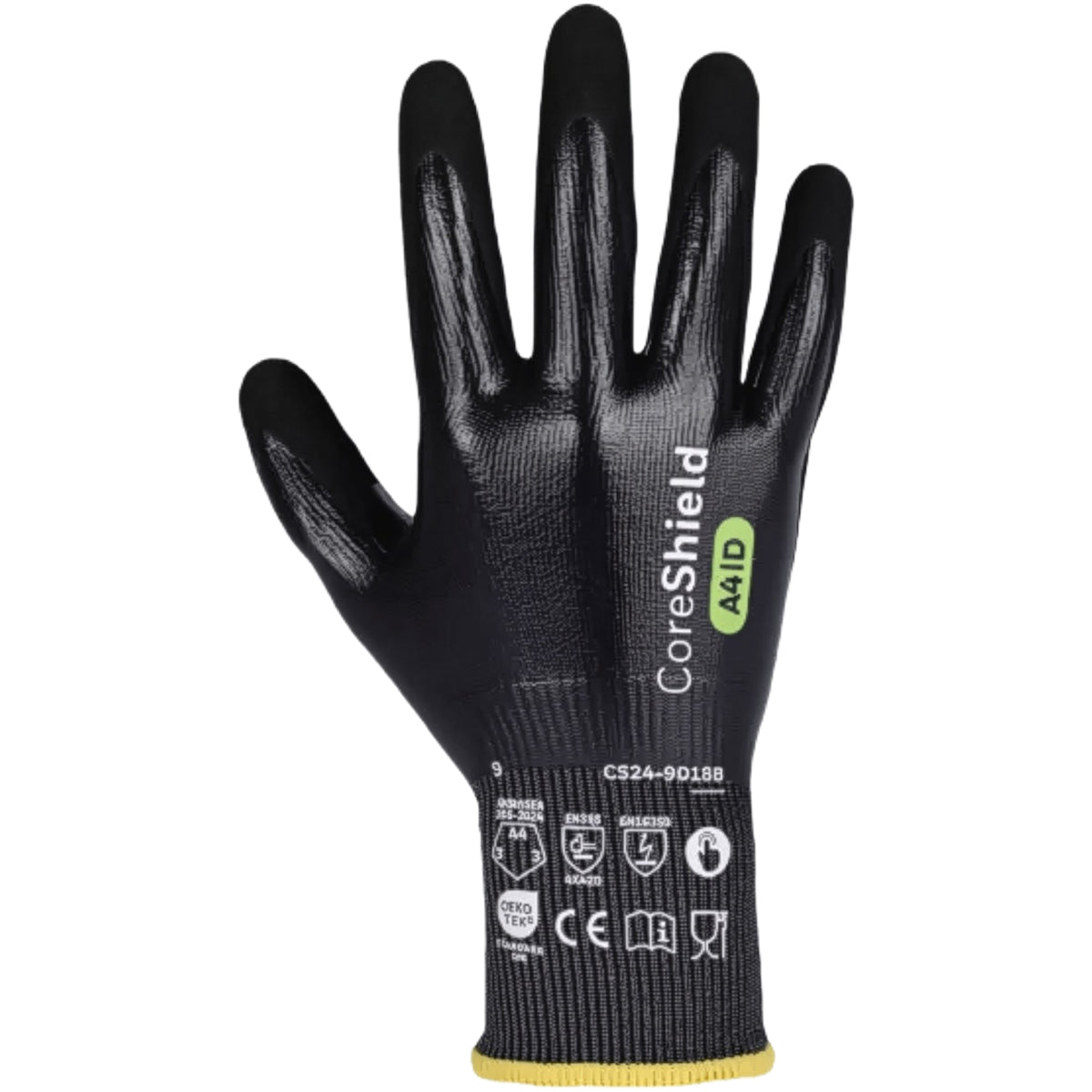 G-Tek CS24-9D18B Cut Resistant Gloves Double Dipped Foam Nitrile Black