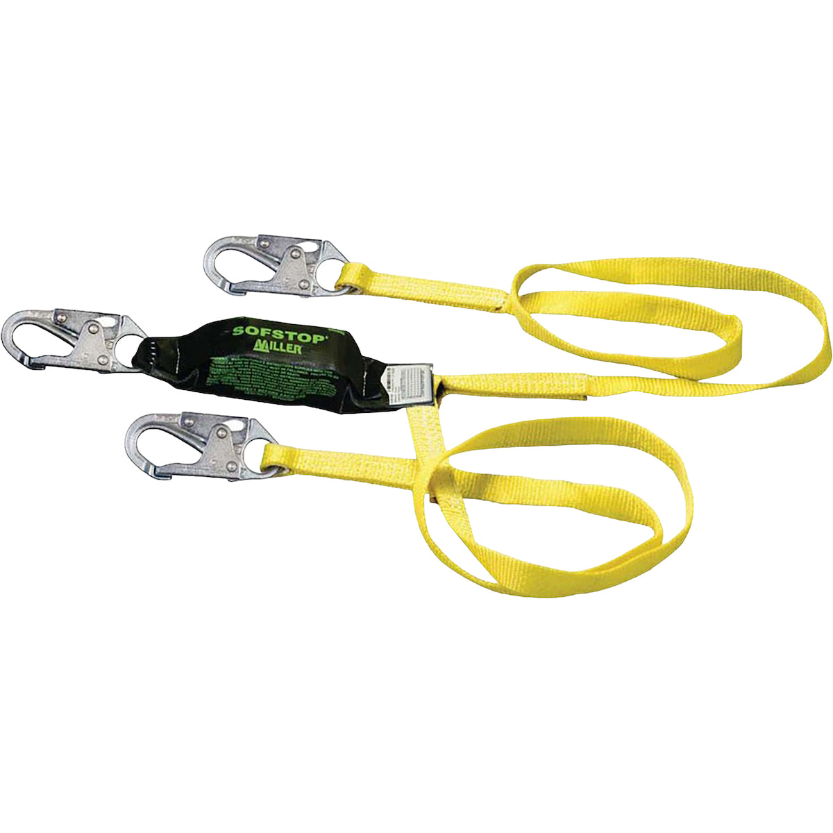 Miller® 910WLS-Z7 Single Leg Web Lanyard, with SofStop® Energy Absorber, and Locking Snap Hooks