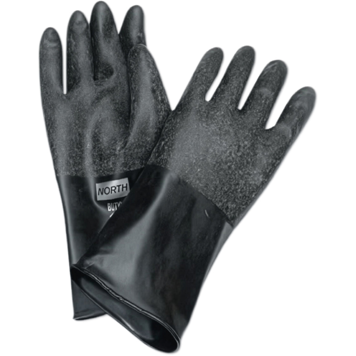 North B144RGI Chemical Resistant Gloves Butyl Rough Grip Black