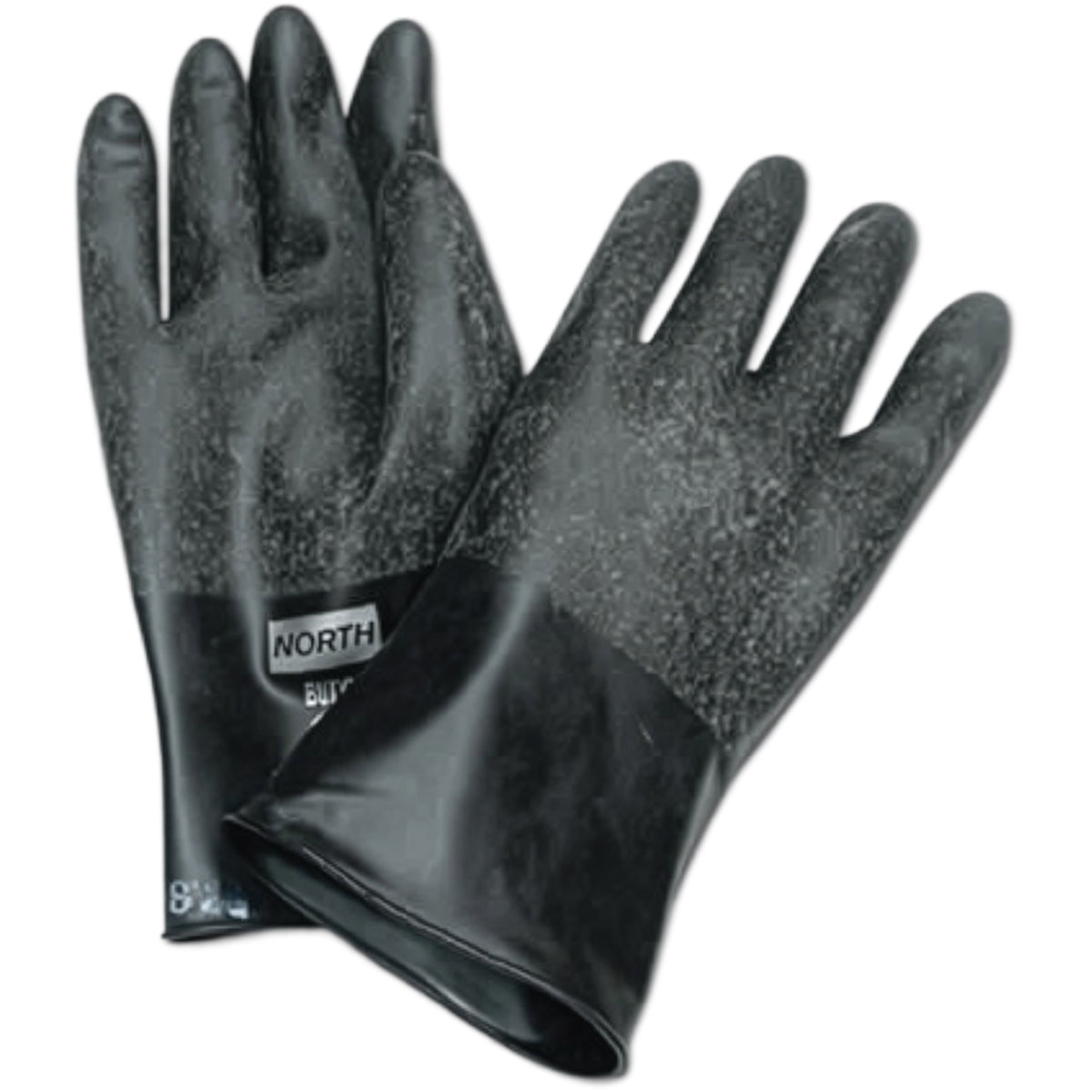 North B131R Chemical Resistant Gloves Butyl Rough Grip Black