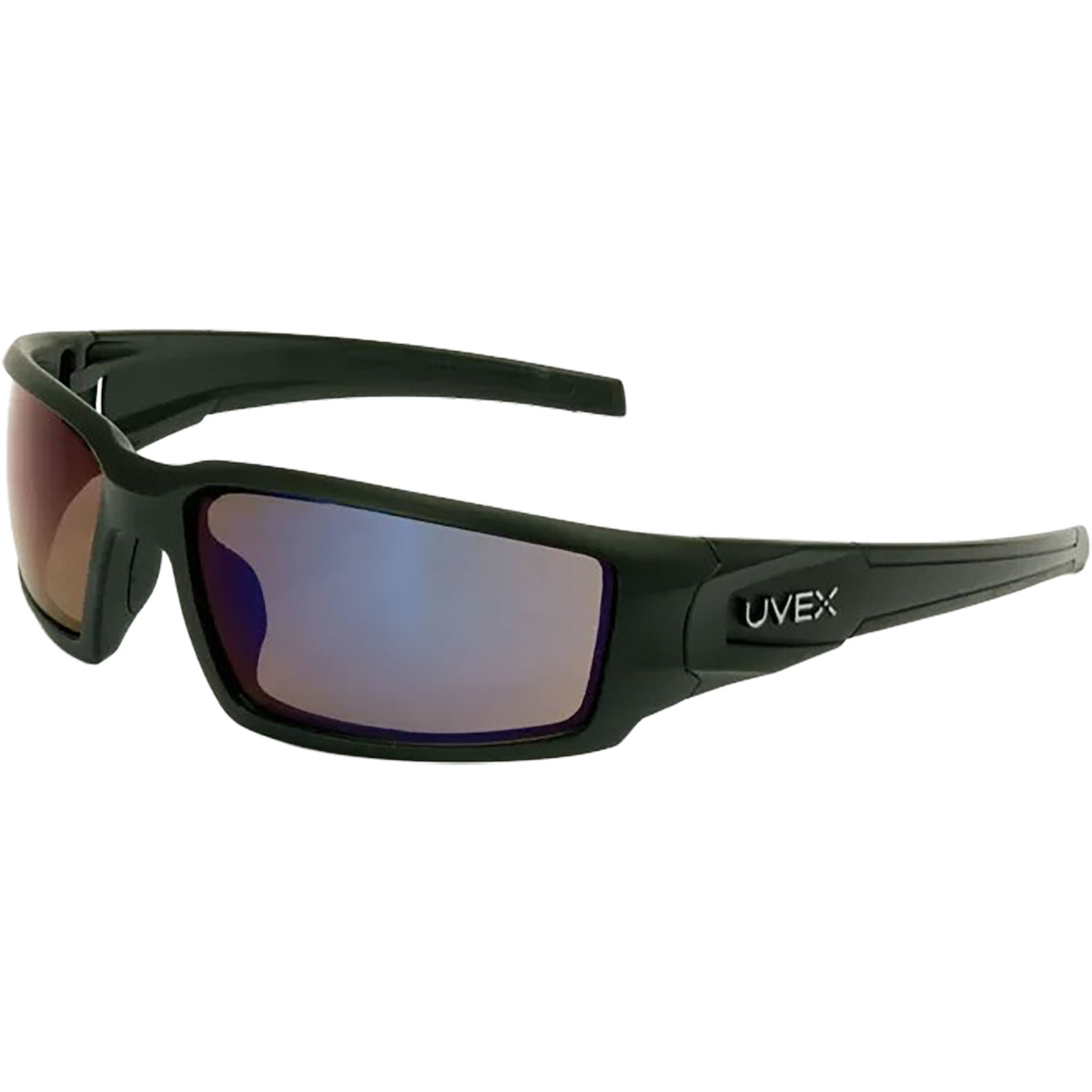 UVEX S2945 Safety Glasses Matte Black Blue Mirror