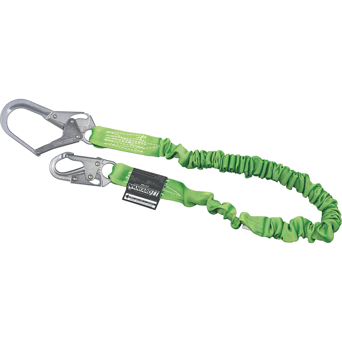 Miller® 219M-Z7 Single Leg Stretchable Shock-Absorbing Lanyard, with Locking Snap Hook and Locking Rebar Hook