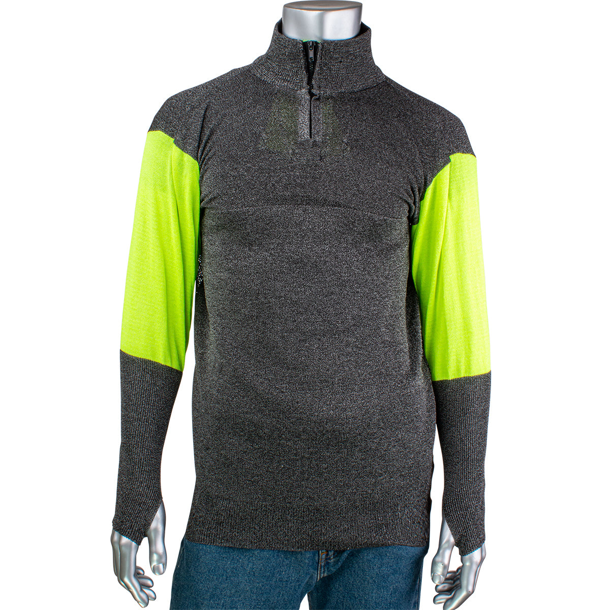 Kut Gard PJG145 Cut Resistant Pullover Hi-Vis Sleeves Dark Gray