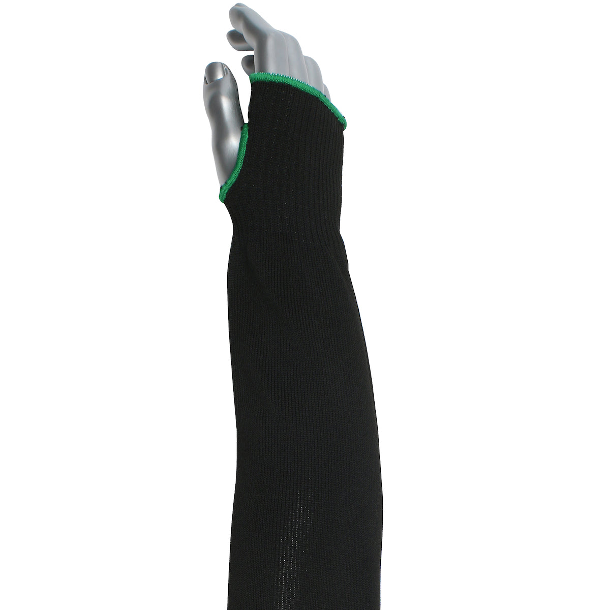 Kut Gard S10HTP/2BK-EW-ES6-T Cut Resistant Sleeve ATA Polyester Thumb Hole Wide Black