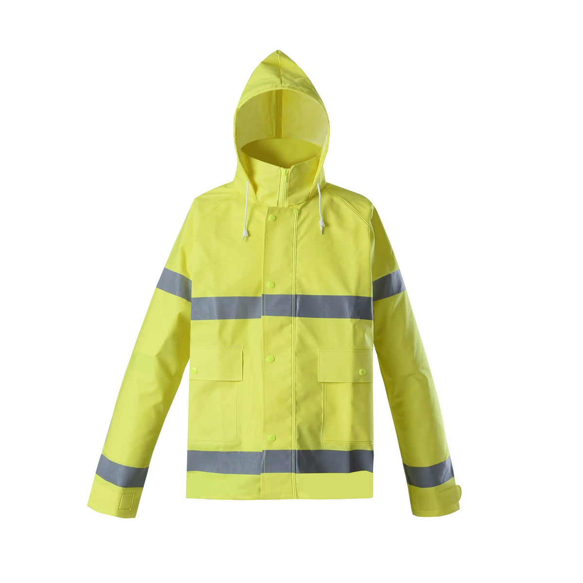 BriteSafety Style 5212 FR Safety Raingear,  Hi Vis Rain Jacket with Hood, Waterproof, ANSI 107 Class 3 Compliant