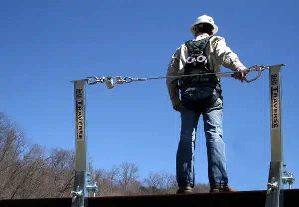 French Creek Horizontal Lifeline System Steel I-Beam Base TRV120S12