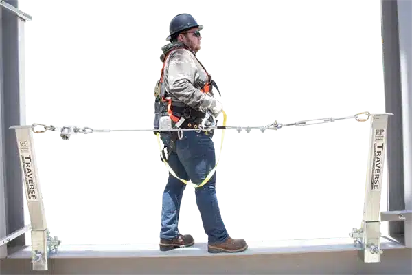 French Creek Traverse Horizontal Lifeline System Steel I-Beam TRV30S12