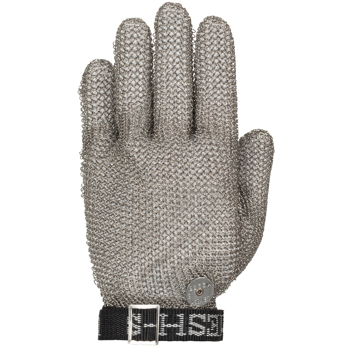 US Mesh USM-1105 Metal Mesh Gloves Stainless Adjustable Strap Silver
