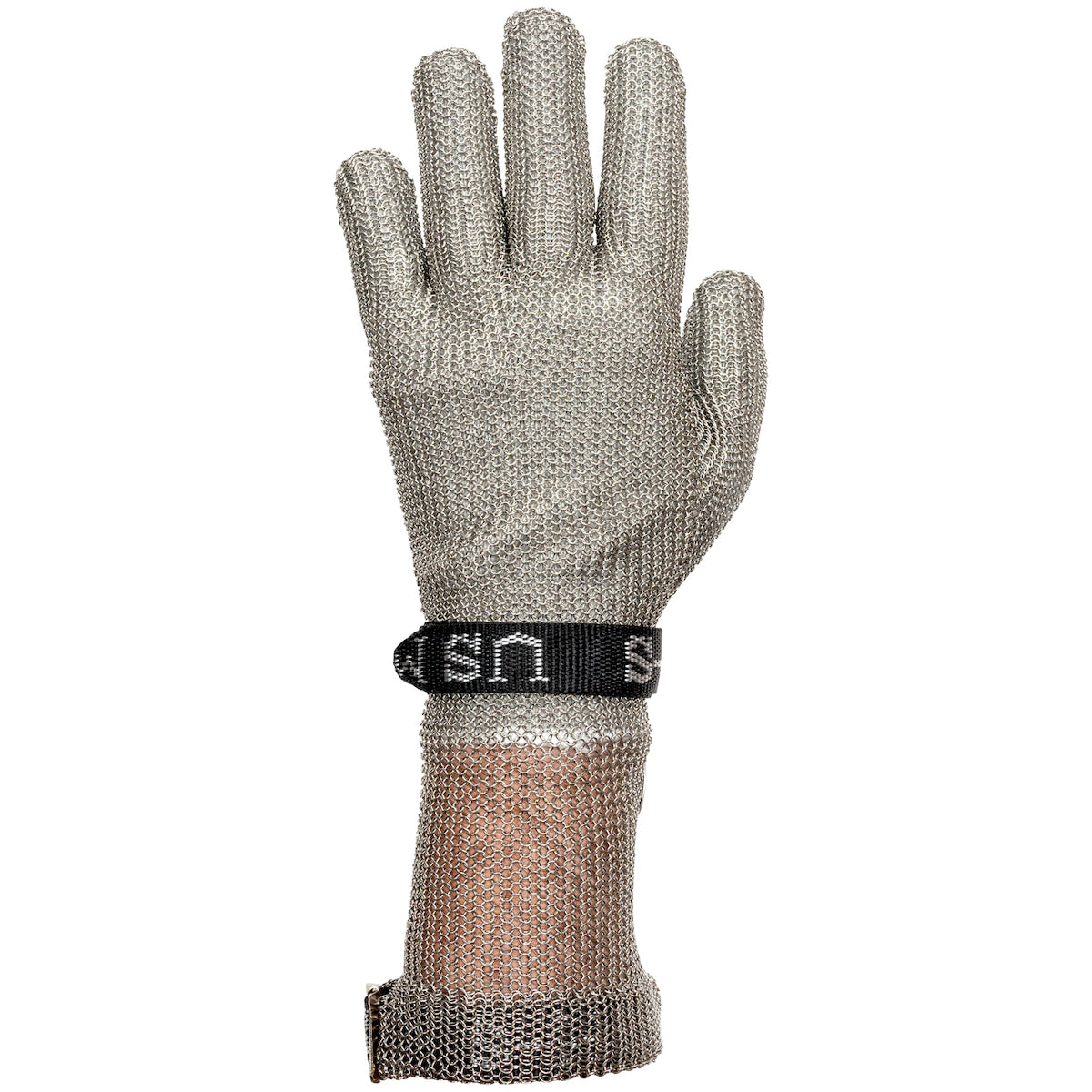 US Mesh USM-1305 Metal Mesh Glove Stainless Steel Snap-Back Strap Silver