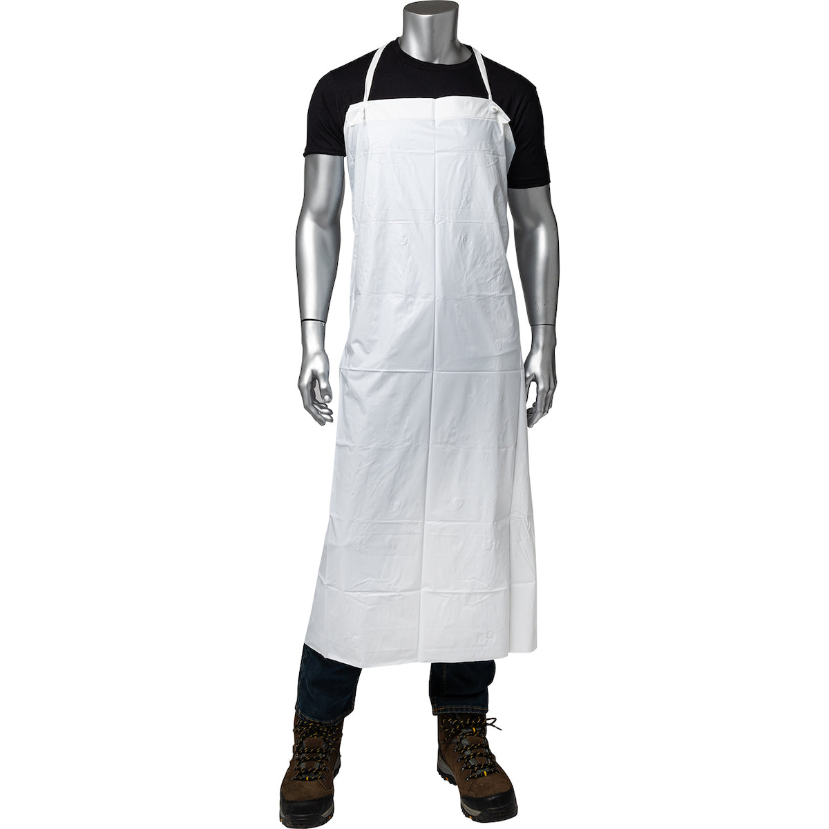 PIP UUW Apron Vinyl 6 mil Chemical Resistant White