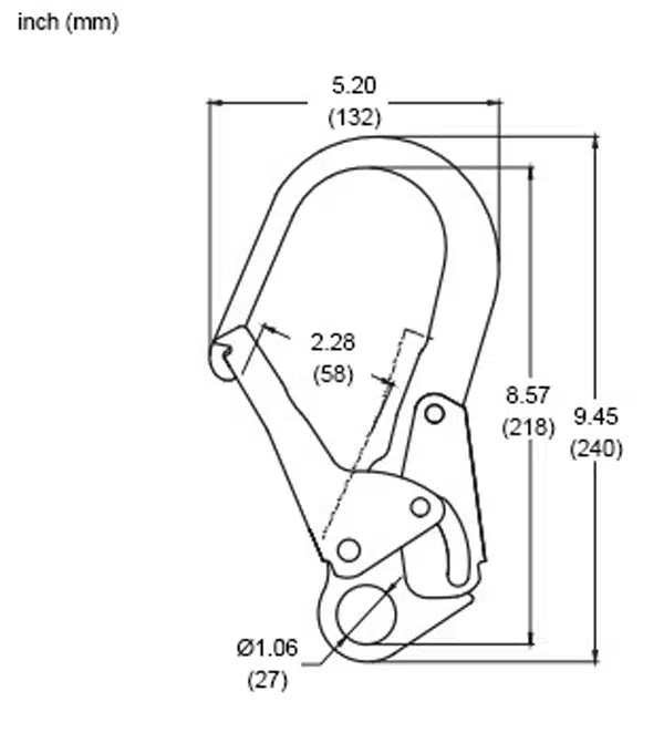 French Creek Steel Locking Rebar Snaphook 2-1/2" Gate Z136F