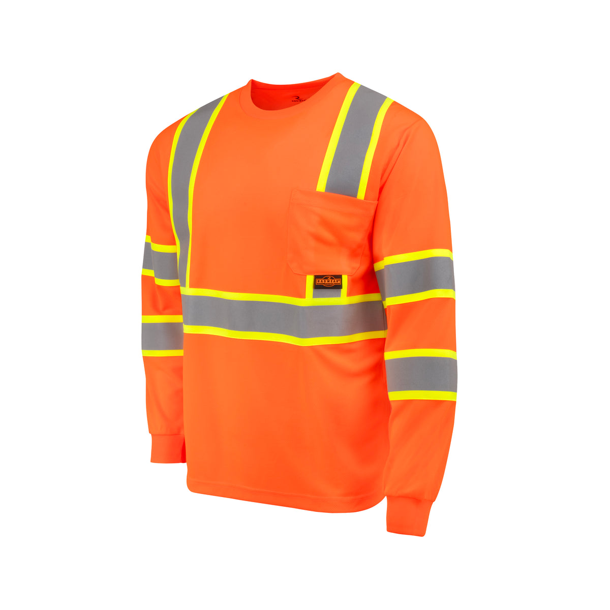 ST41-3 Class 3 Mesh Long Sleeve T-Shirt with Contrast Trim - Orange - Size 3X