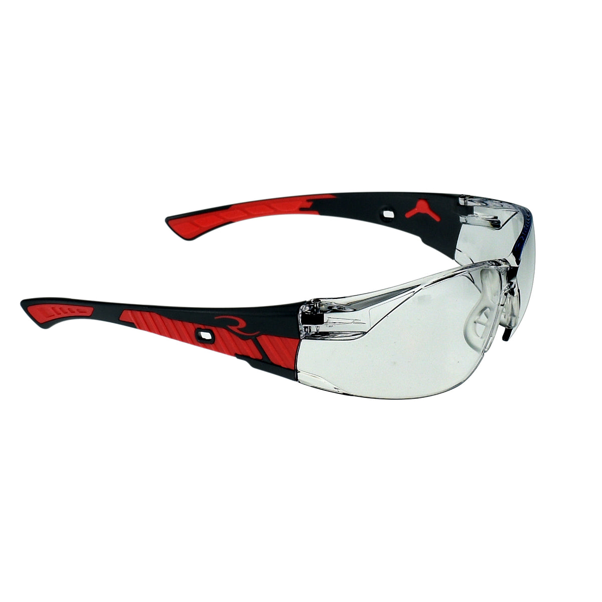 Obliterator™ Safety Eyewear - Black/Red Frame - Indoor/Outdoor Lens