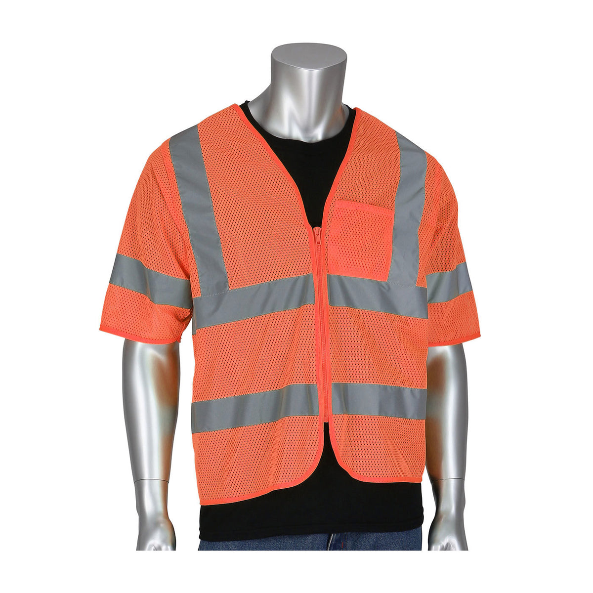 Style 1327 | Economy Safety  Vest: Zip Mesh : ANSI 3