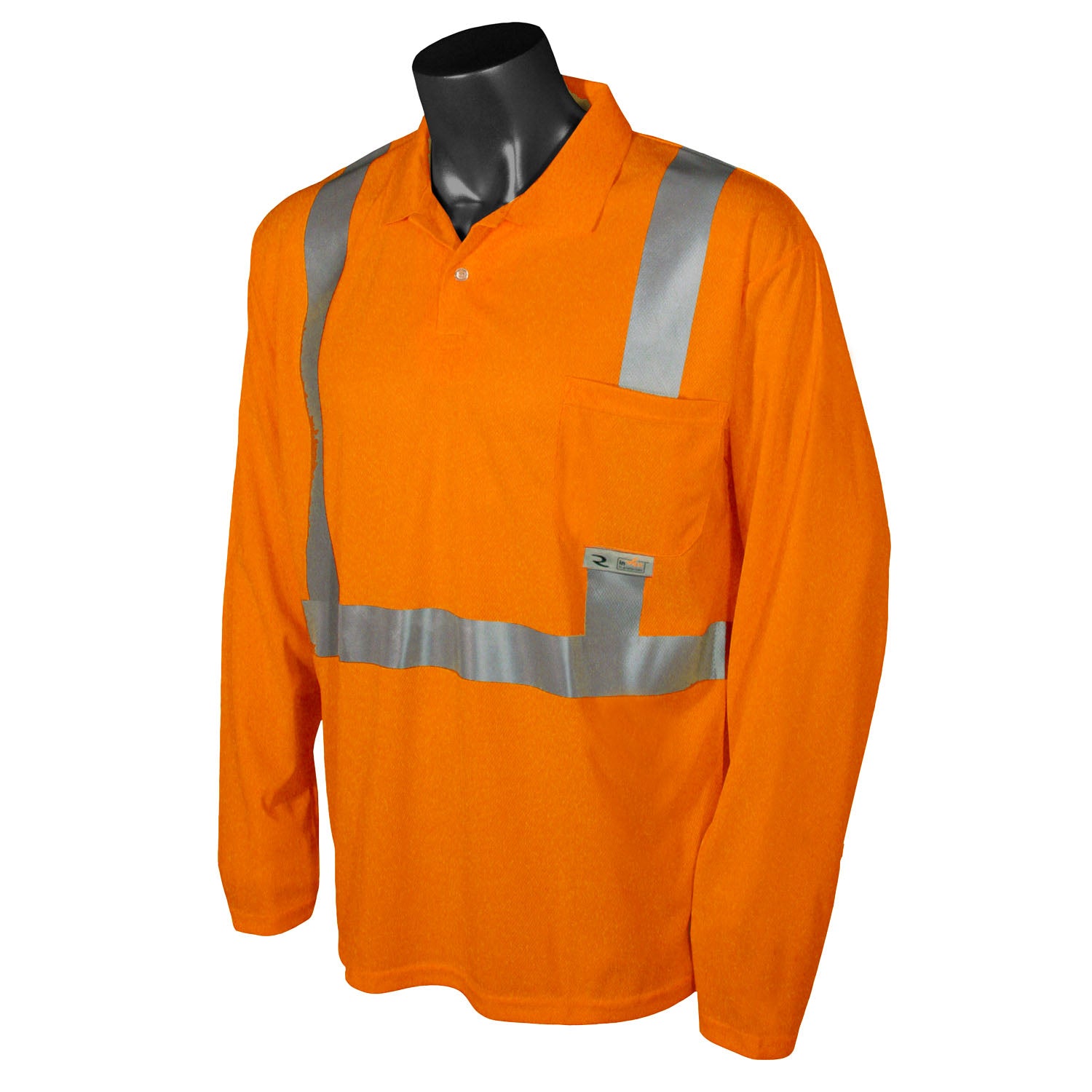 ST22 Class 2 High Visibility Long Sleeve Safety Polo Shirt - Green - Size 2X